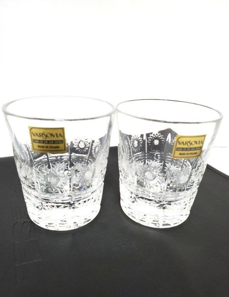 Amazon.co.jp: VARSOVIA クリスタルグラス2個セット ロックグラス 装飾